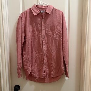 NSF Men's Casual Red & White Plaid Button-Down Shirt 100% Cotton